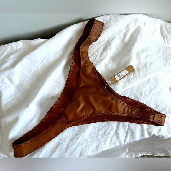 SKIMS Wet Jersey Dipped Thong in Copper Size 2XL NWT - Picture 3 of 6